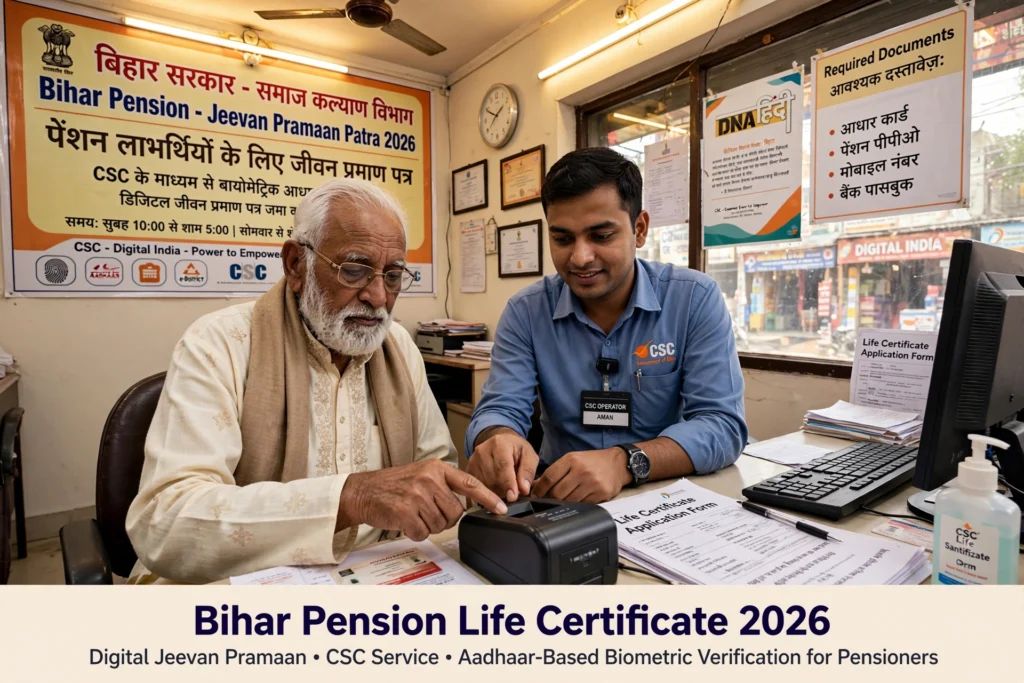 Bihar Pension Life Certificate 2026 CSC Center